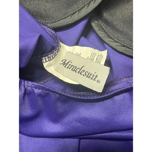 Miraclesuit Womens Purple Blue Halter Underwire Ruched Bust Swimsuit 10 Slimming - Picture 5 of 9